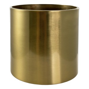 Bronzos spalvos metalinis cilindrinis vazonėlis